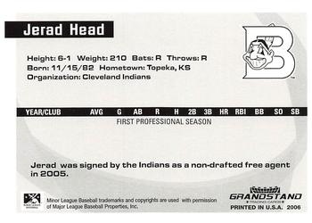 2006 Grandstand Appalachian League Top Prospects #NNO Jerad Head Back