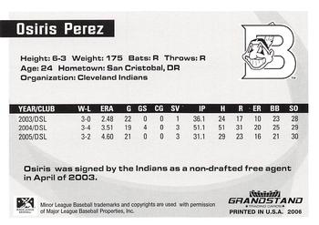 2006 Grandstand Appalachian League Top Prospects #NNO Osiris Perez Back