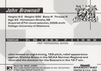 2006 Grandstand Batavia Muckdogs #NNO John Brownell Back