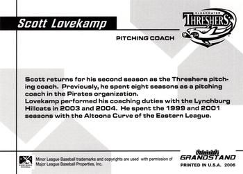 2006 Grandstand Clearwater Threshers #NNO Scott Lovekamp Back