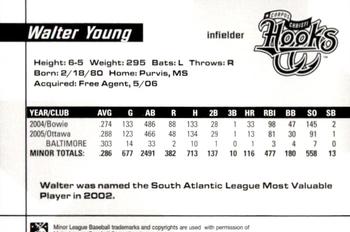 2006 Grandstand Corpus Christi Hooks #4 Walter Young Back