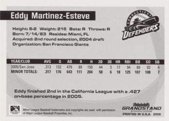 2006 Grandstand Eastern League Top Prospects #NNO Eddy Martinez-Esteve Back