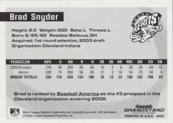2006 Grandstand Eastern League Top Prospects #NNO Brad Snyder Back