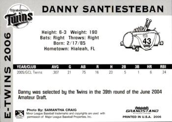 2006 Grandstand Elizabethton Twins #8 Danny Santiesteban Back