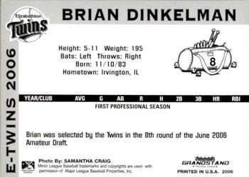 2006 Grandstand Elizabethton Twins #35 Brian Dinkelman Back