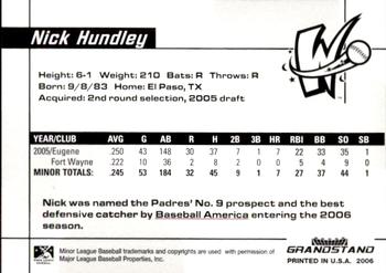 2006 Grandstand Fort Wayne Wizards #14 Nick Hundley Back