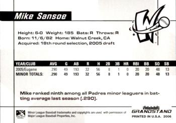2006 Grandstand Fort Wayne Wizards #23 Mike Sansoe Back