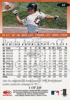 1997 Donruss Signature Series - Platinum Press Proofs #69 Brady Anderson Back
