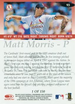 1997 Donruss Signature Series - Platinum Press Proofs #93 Matt Morris Back