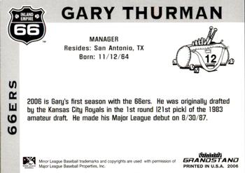 2006 Grandstand Inland Empire 66ers #4 Gary Thurman Back