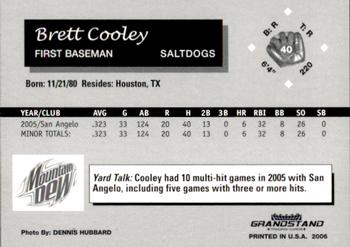 2006 Grandstand Lincoln Saltdogs #19 Brett Cooley Back