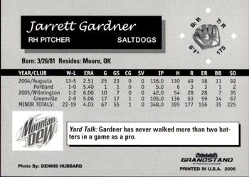 2006 Grandstand Lincoln Saltdogs #20 Jarrett Gardner Back