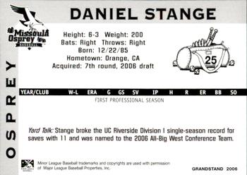 2006 Grandstand Missoula Osprey #10 Daniel Stange Back