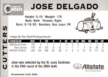2006 Grandstand New Haven County Cutters #11 Jose Delgado Back