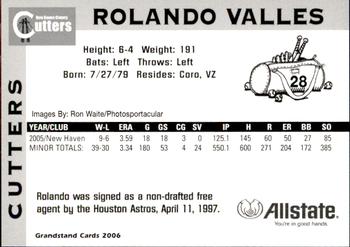 2006 Grandstand New Haven County Cutters #15 Rolando Valles Back
