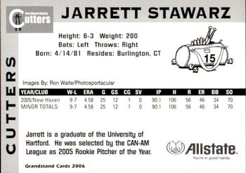 2006 Grandstand New Haven County Cutters #20 Jarrett Stawarz Back