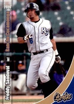 2006 Grandstand Rancho Cucamonga Quakes #22 Freddy Sandoval Front