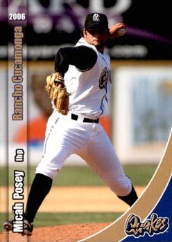 2006 Grandstand Rancho Cucamonga Quakes #26 Micah Posey Front