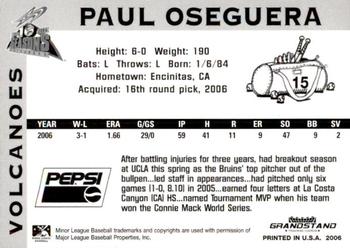 2006 Grandstand Salem-Keizer Volcanoes #5 Paul Oseguera Back