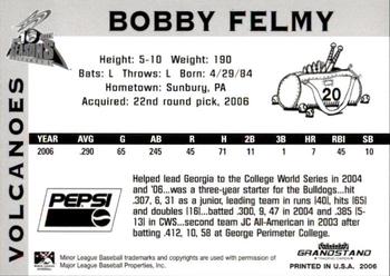 2006 Grandstand Salem-Keizer Volcanoes #29 Bobby Felmy Back
