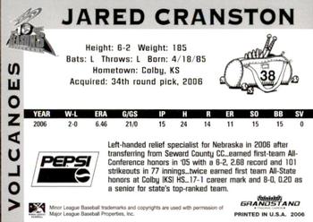 2006 Grandstand Salem-Keizer Volcanoes #33 Jared Cranston Back