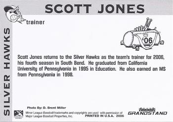 2006 Grandstand South Bend Silver Hawks #NNO Scott Jones Back