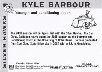 2006 Grandstand South Bend Silver Hawks #NNO Kyle Barbour Back