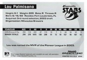 2006 Grandstand Southern League Top Prospects #NNO Lou Palmisano Back