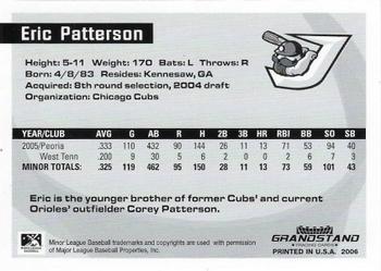 2006 Grandstand Southern League Top Prospects #NNO Eric Patterson Back