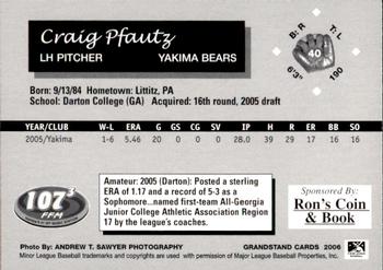 2006 Grandstand Yakima Bears #9 Craig Pfautz Back