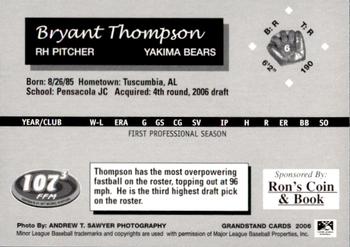 2006 Grandstand Yakima Bears #10 Bryant Thompson Back