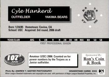 2006 Grandstand Yakima Bears #27 Cyle Hankerd Back