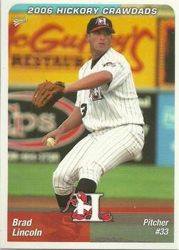 2006 MultiAd Hickory Crawdads #1a Brad Lincoln Front