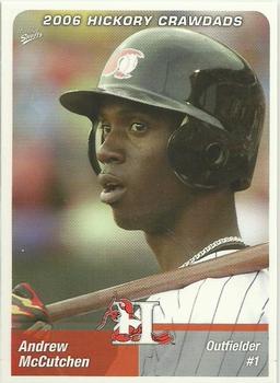 2006 MultiAd Hickory Crawdads #21a Andrew McCutchen Front