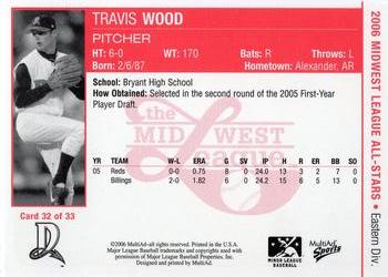 2006 MultiAd Midwest League All-Stars Eastern Division #32 Travis Wood Back