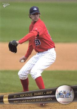 2007 MultiAd Lakewood BlueClaws #7 Michael Dubee Front