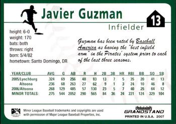 2007 Grandstand Altoona Curve #NNO Javier Guzman Back