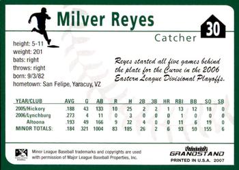 2007 Grandstand Altoona Curve #NNO Milver Reyes Back