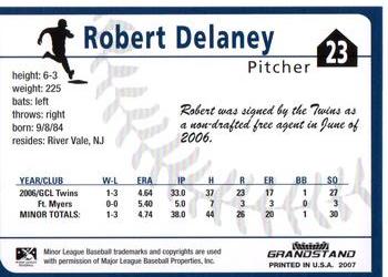 2007 Grandstand Beloit Snappers #NNO Robert Delaney Back