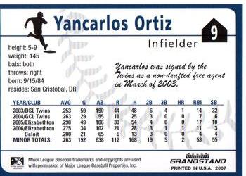 2007 Grandstand Beloit Snappers #NNO Yancarlos Ortiz Back