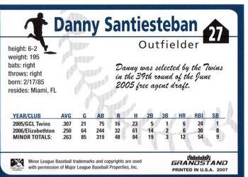 2007 Grandstand Beloit Snappers #NNO Danny Santiesteban Back
