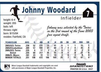2007 Grandstand Beloit Snappers #NNO Johnny Woodard Back
