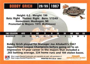 2007 Grandstand Bluefield Orioles 50th Anniversary #NNO Bobby Grich Back