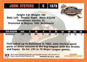2007 Grandstand Bluefield Orioles 50th Anniversary #NNO John Stefero Back
