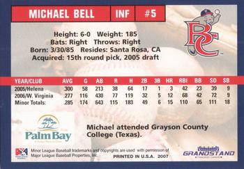 2007 Grandstand Brevard County Manatees #NNO Michael Bell Back