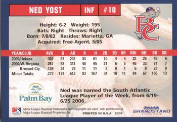 2007 Grandstand Brevard County Manatees #NNO Ned Yost Back
