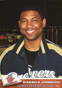 2007 Grandstand Brevard County Manatees #NNO Darrick Johnson Front