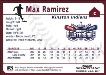 2007 Grandstand Carolina League All-Stars #NNO Max Ramirez Back