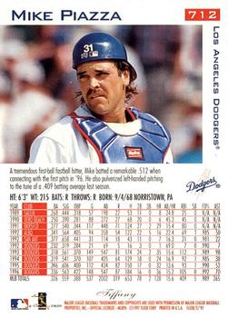 1997 Fleer - Tiffany #712 Mike Piazza Back