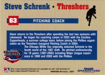 2007 Grandstand Clearwater Threshers #NNO Steve Schrenk Back
